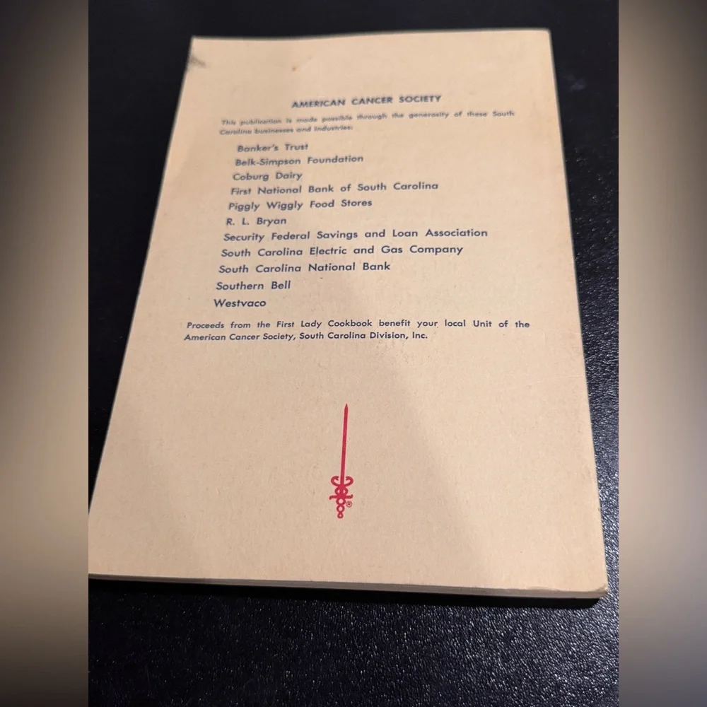 First Lady Cookbook 1976 200 years South Carolina cookery
